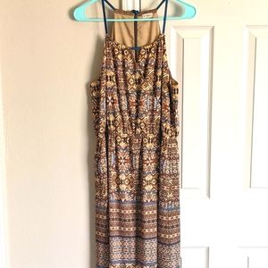 Multi color halter maxi dress